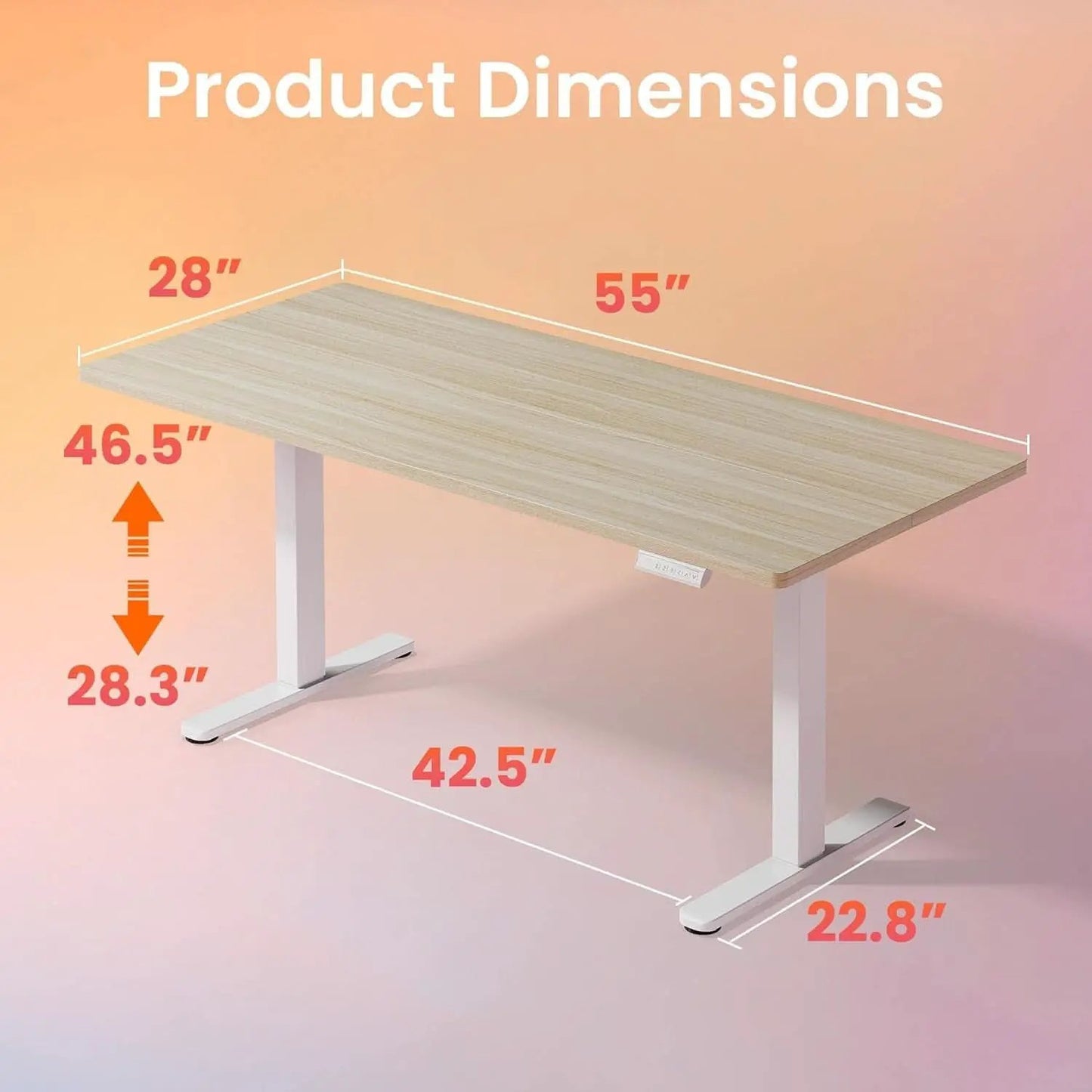 Adjustable Height Electric Standing Desk with Memory Settings from PriceLows™