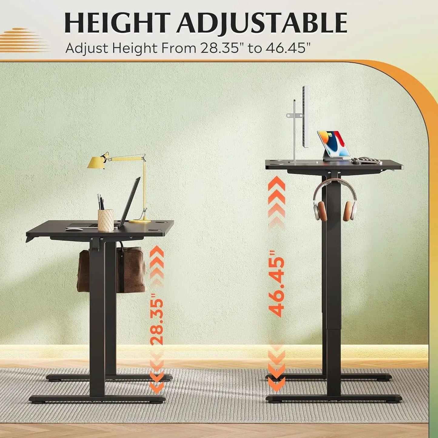 Adjustable Height Electric Standing Desk with Memory Settings from PriceLows™