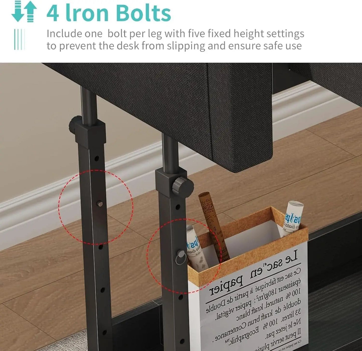 Adjustable Height Rolling Standing Desk with Drawers from PriceLows™