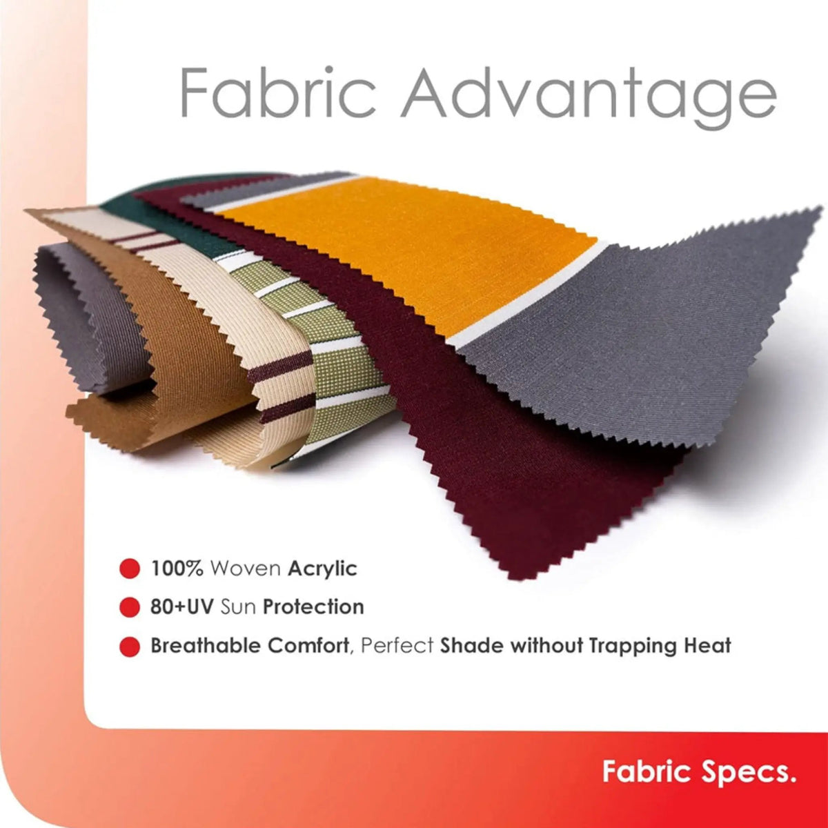 Retractable Sun Shade Awning | Advaning Classic Series | 100% Acrylic Fabric | Fully Assembled