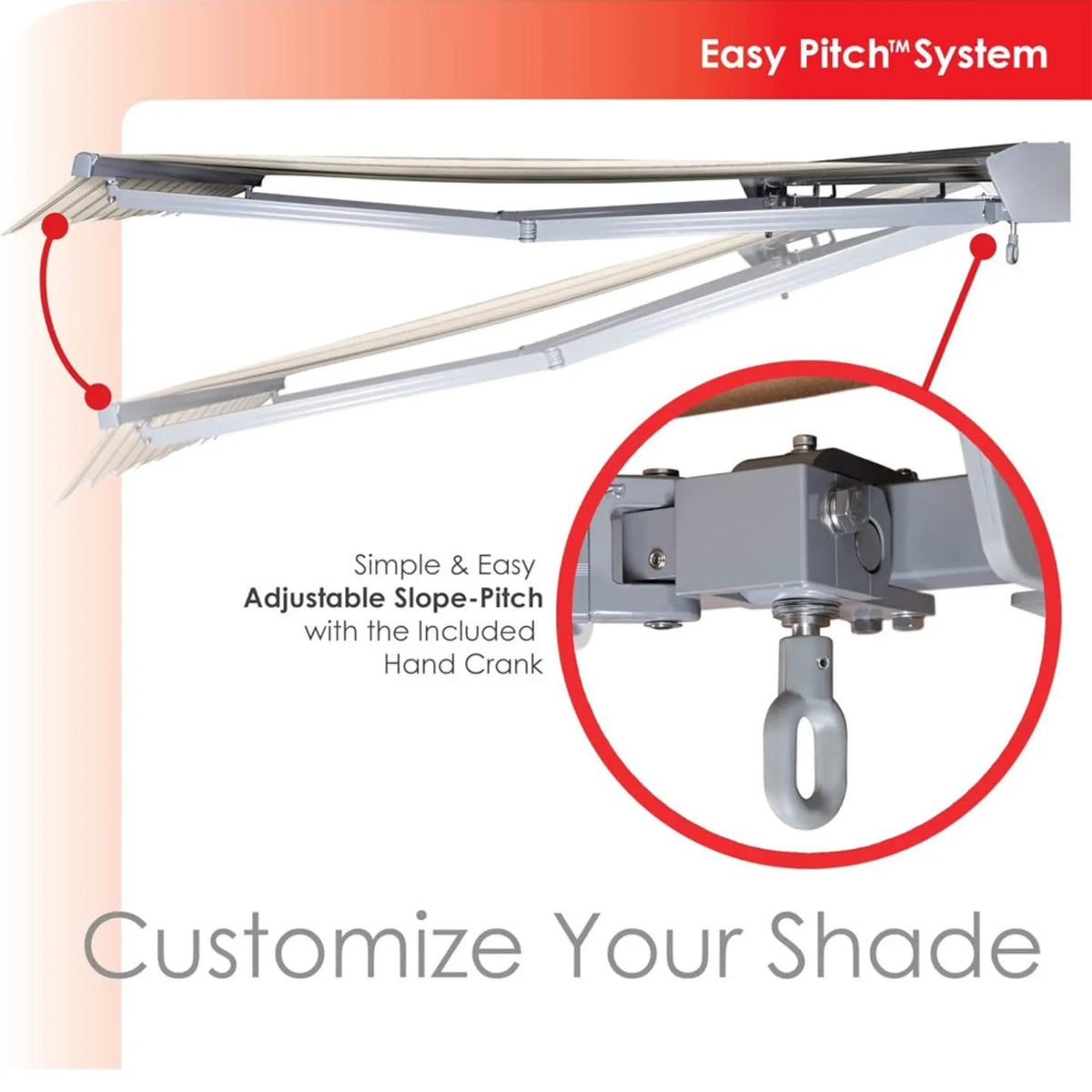 Retractable Sun Shade Awning | Advaning Classic Series | 100% Acrylic Fabric | Fully Assembled