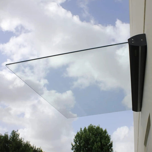 Tempered Glass Awning | Advaning GA Series | Single Clamp Bracket | Stainless Steel Hardware