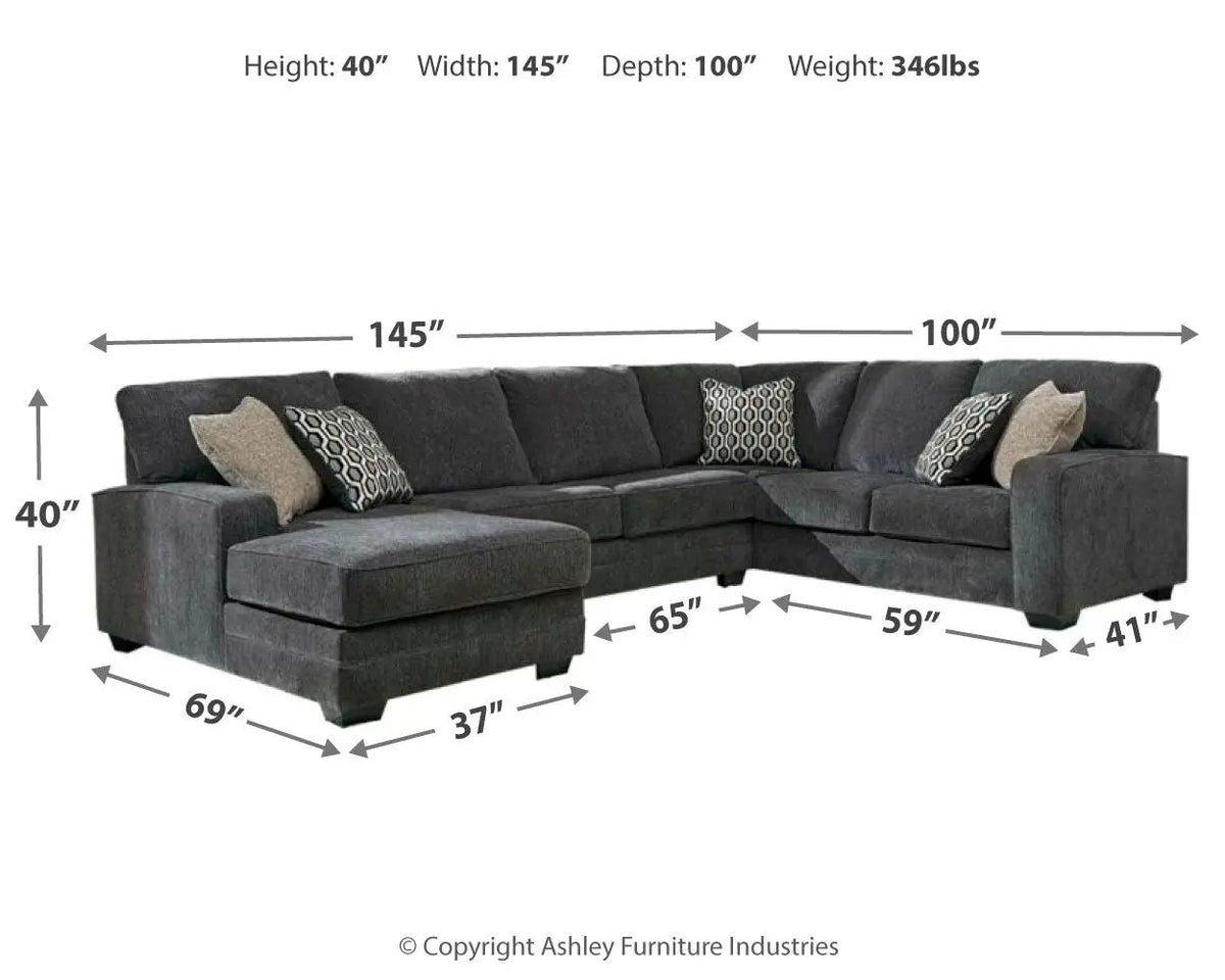 Sectional Sofa | 3 Piece Set | Left Arm Facing Corner | Deep Seat