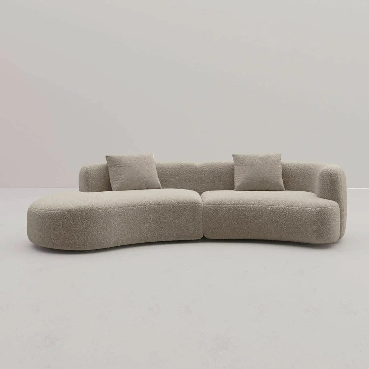 Light Coffee Curved Sectional Sofa For Living Room from PriceLows™