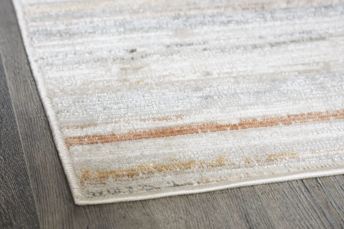 Artney Area Rug | 94.63 x 119.88 Inch | Striped Design | Neutral Color Palette