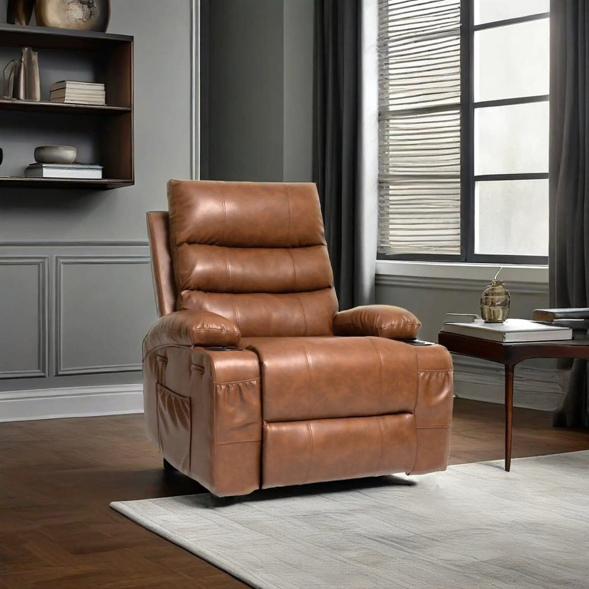 Large Size Electric Power Lift Recliner Chair Sofa With 8 Point Vibration Massage | 36.2 x 33.8 x 41 in | Fabric | Living Room