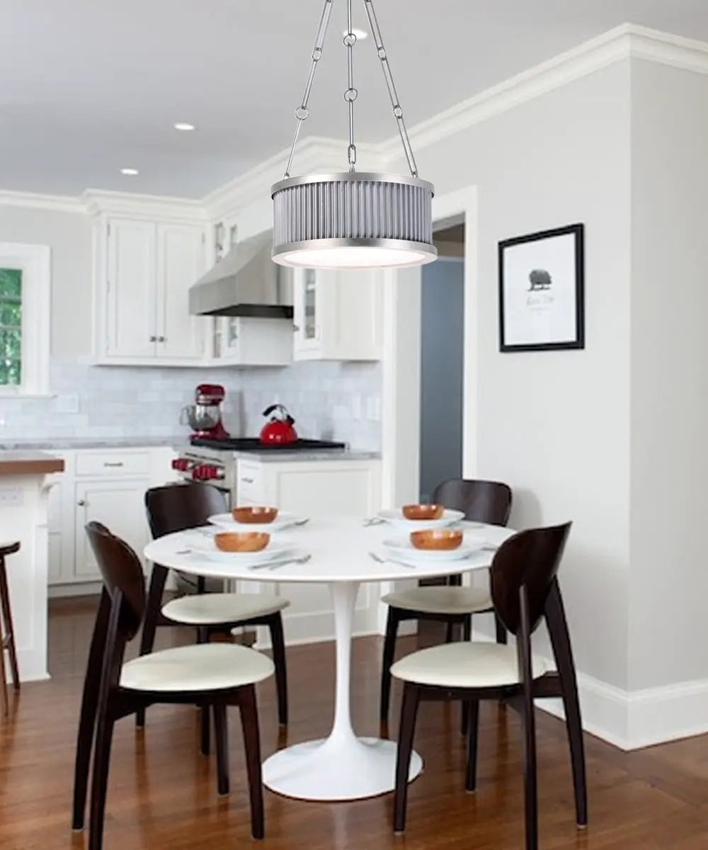 Ruffle Pendant Light | 13 Inch Wide | 3 Light | Weathered Zinc Finish