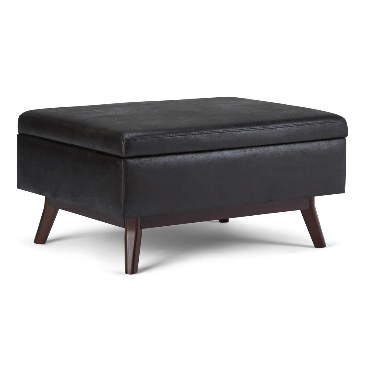 Storage Ottoman | Rectangular Design | Solid Wood Frame | Lift Top