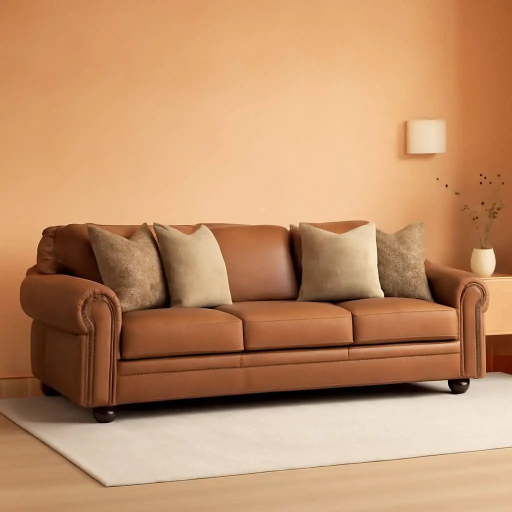 Exquisite Leather Sleeper Sofa Queen Dark Chocolate from PriceLows™