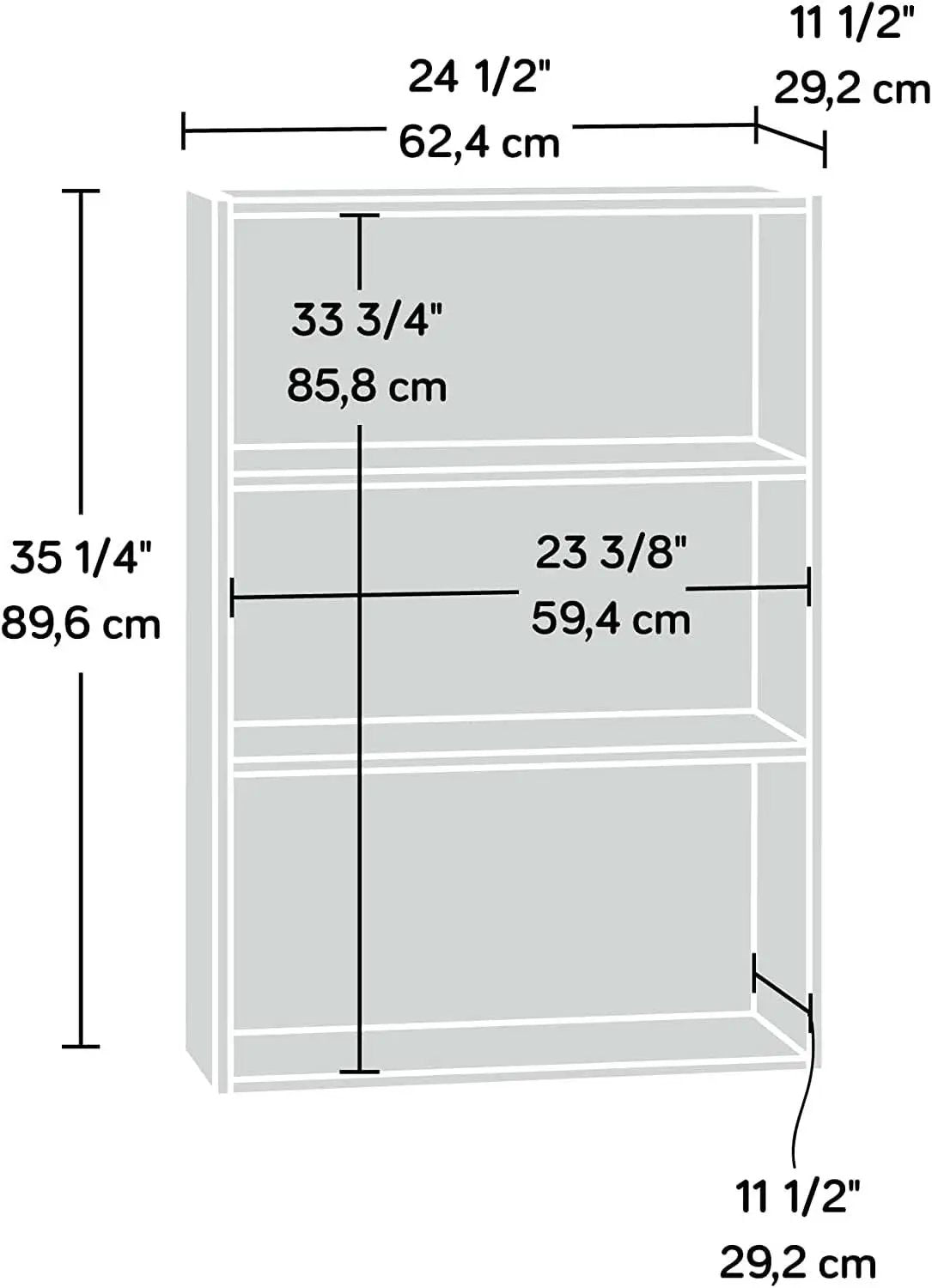 Beginnings 3 Shelf Bookcase In Brook Cherry Finish from PriceLows™