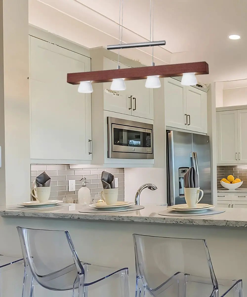 Modern LED Pendant Light | 4 Light | Height Adjustable | 24 Inch