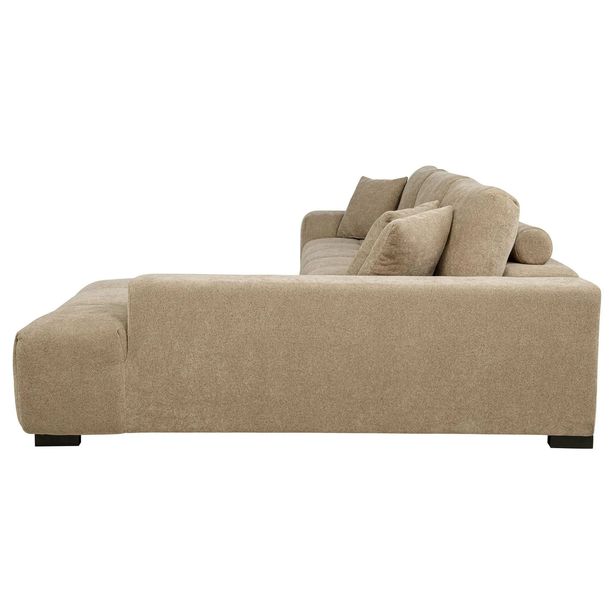 Octavia Upholstered Sectional Chaise Sofa Camel | 119.25 x 79.5 x 35.5 in | Living Room Furniture | Living Room