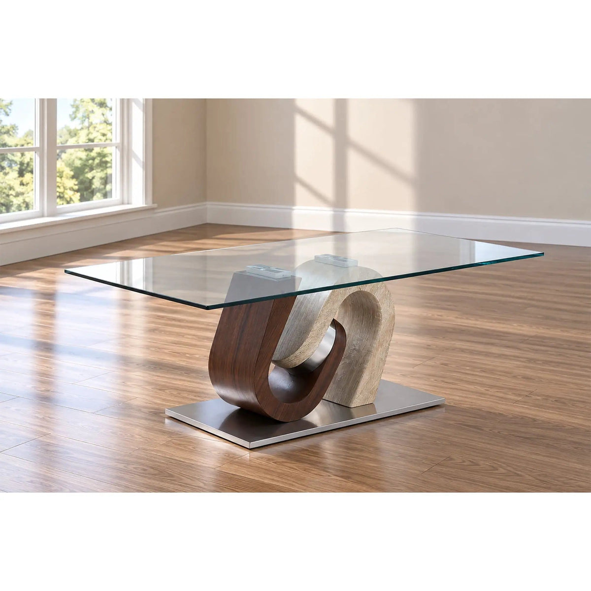 Chase End Table Contemporary Design | 2 Pieces | Solid Wood & Walnut | Living Room