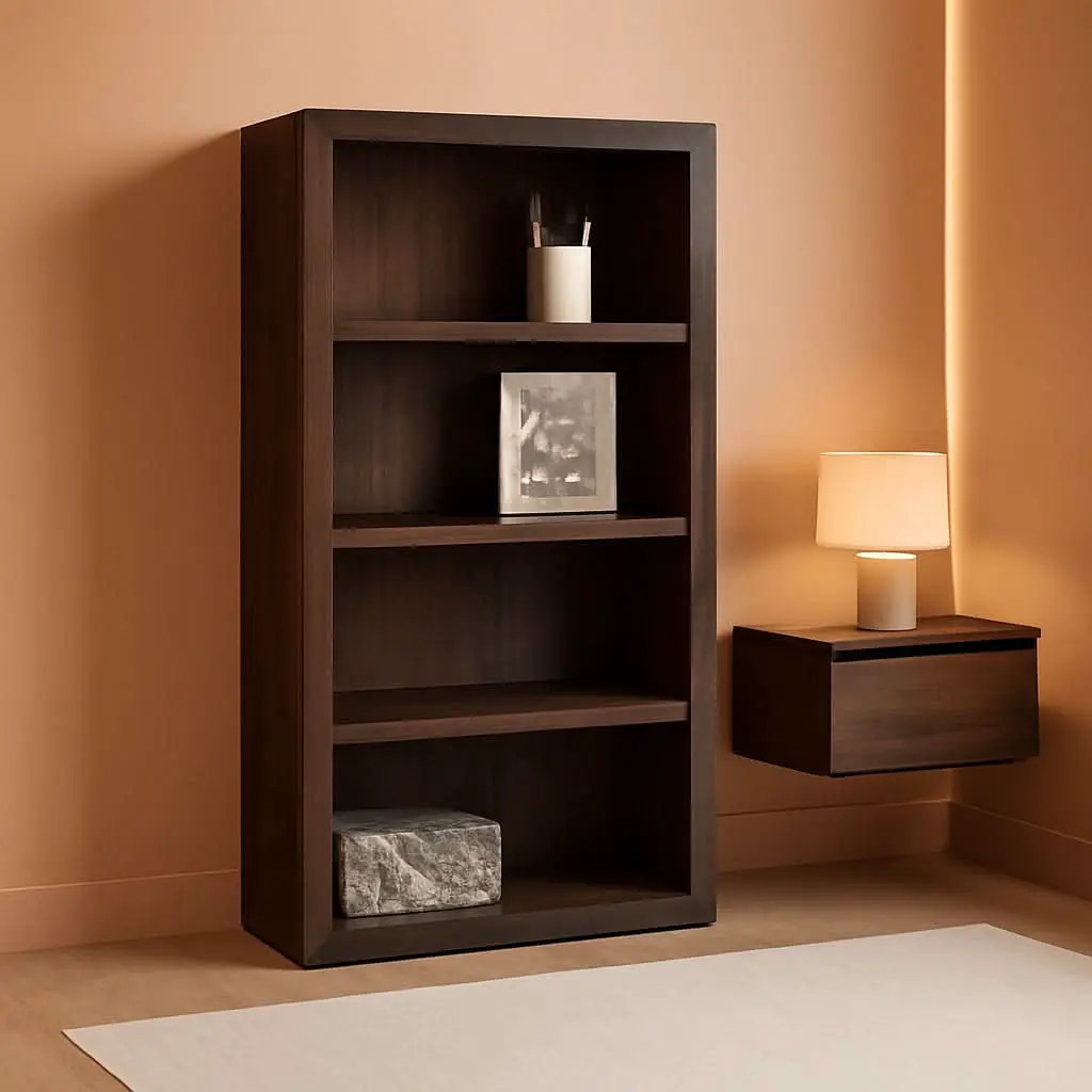 Adjustable 3 Shelf Bookcase 48H Brown Laminate Finish from PriceLows™