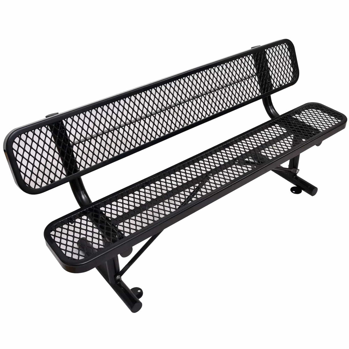 6' Outdoor Steel Bench With Backrest | 5 Pieces | Steel | Outdoor Living