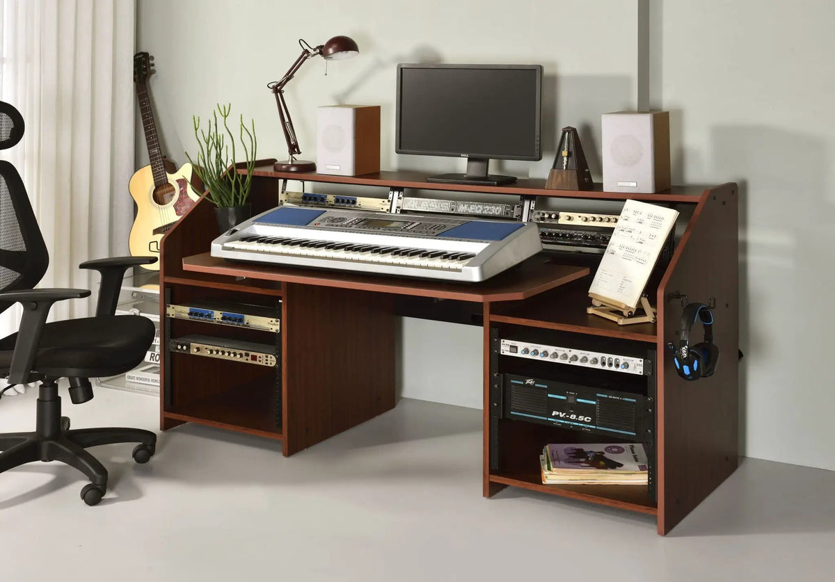 Annette Music Desk | Wood Finish | 18 Mm Thick Tabletop | Cable Management
