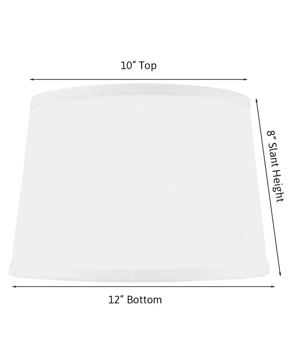 Clip On Drum Lamp Shade | Hardback | Shallow | 10X12X8 Inch
