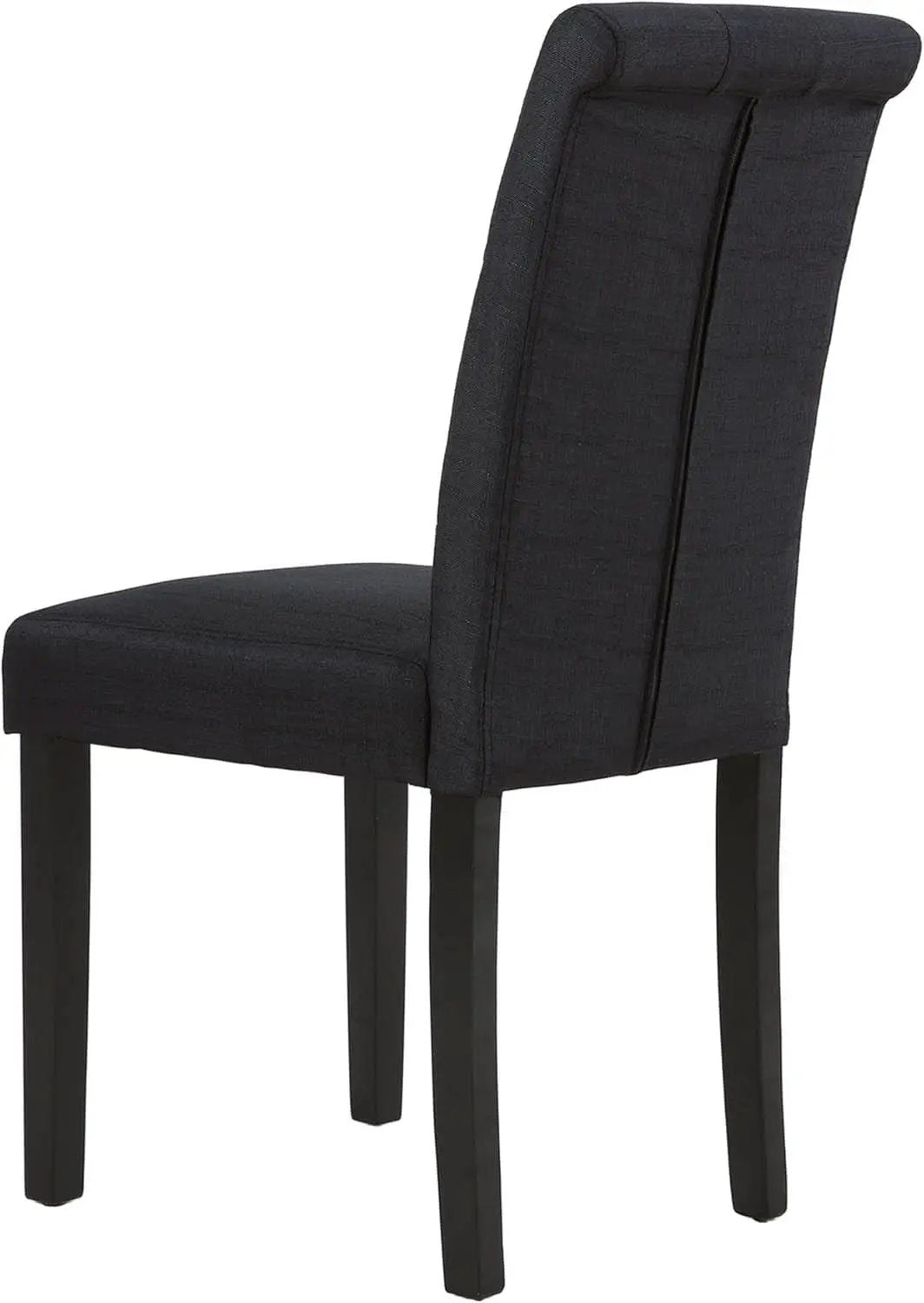 Two Upholstered Fabric Dining Chairs Button Tufting Black from PriceLows™