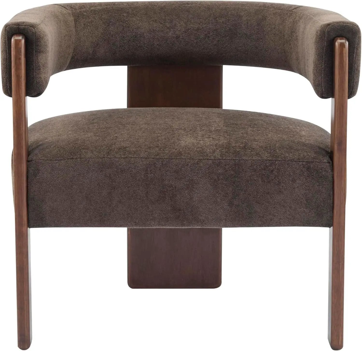 Dark Brown Velvet Upholstered Accent Chair Cushion from PriceLows™