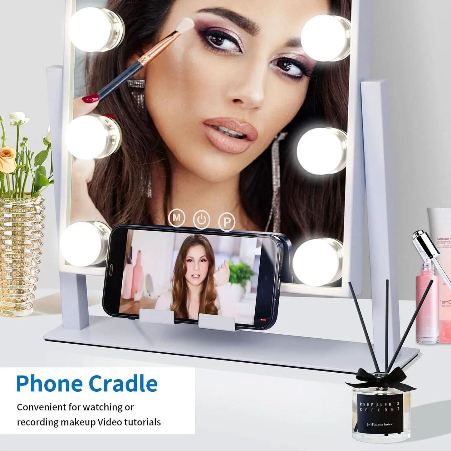 Lighted Makeup Vanity Mirror 14 Inch With 3 Color Modes from PriceLows™