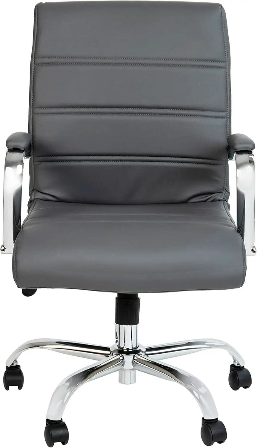 Gray LeatherSoft Office Chair With Swivel Adjustable Height from PriceLows™