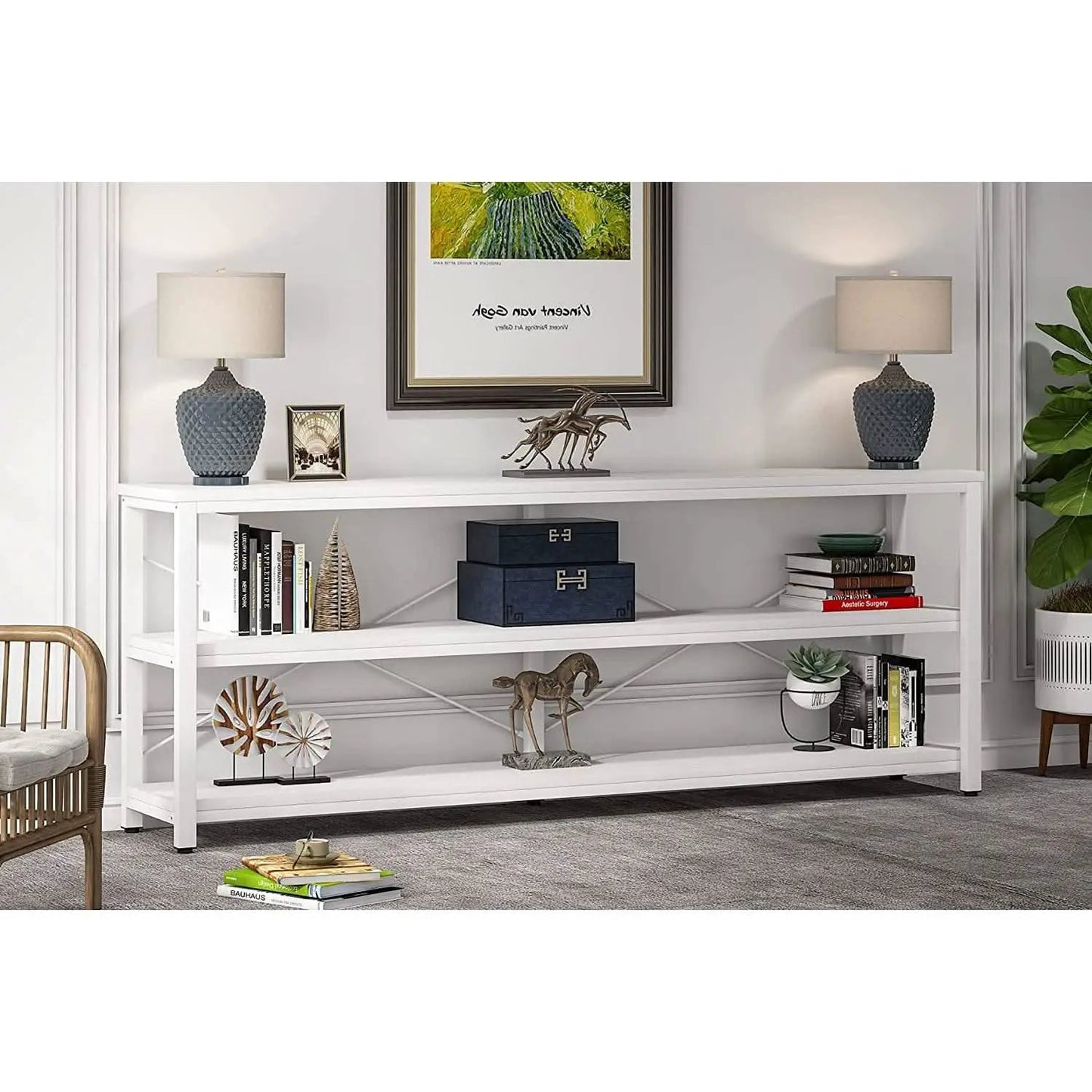 70.8 Inch Long Industrial TV Console With 3 Shelves from PriceLows™