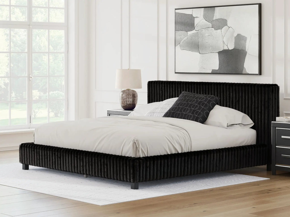 Zuraleus Upholstered Bed | Corded Fabric | Casual Contemporary Style | 91.25 Inch Width