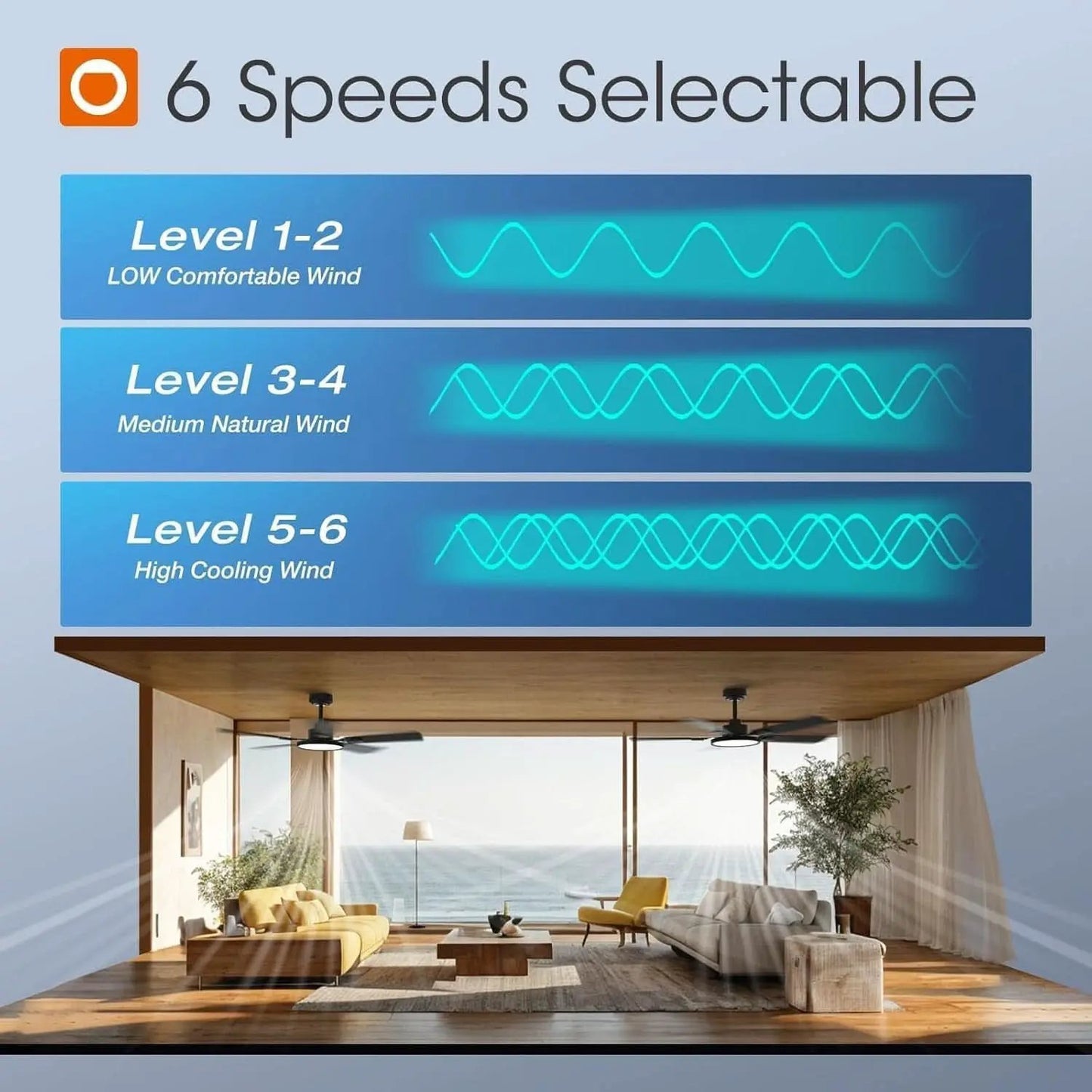 52 Inch Black Ceiling Fan With Remote Integrated Light from PriceLows™