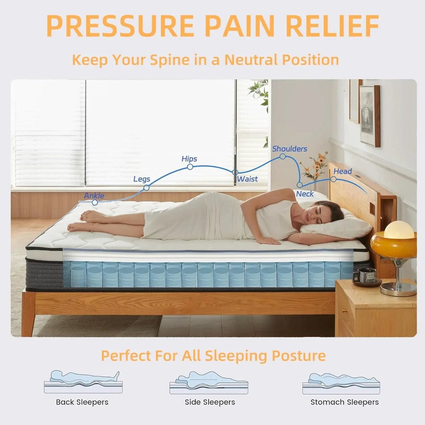 Full Size 12Inch Memory Foam Hybrid Pocket Coil Mattress from PriceLows™
