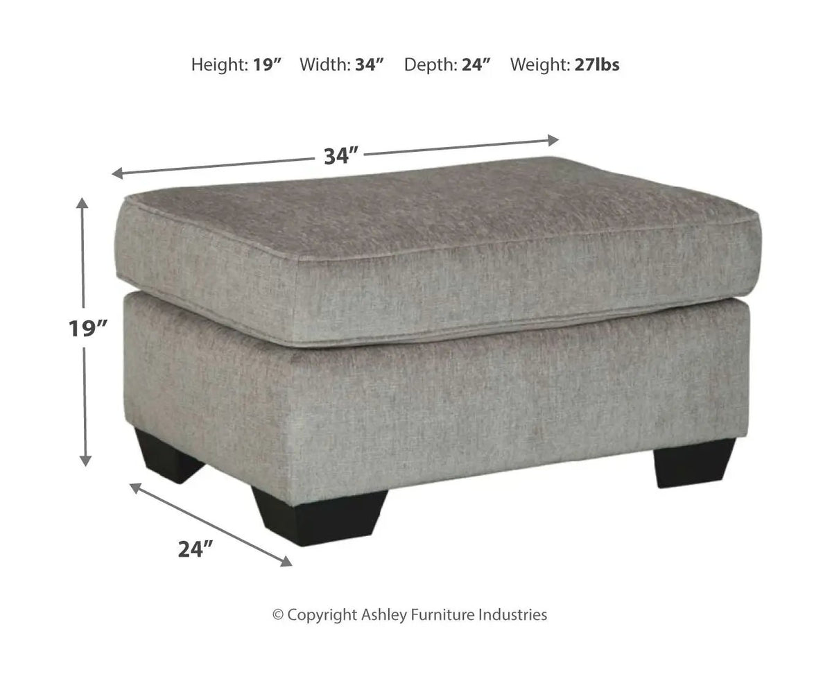 Altari Living Room Set | Stationary Chair And Ottoman | Richly Neutral Alloy | Striking Style