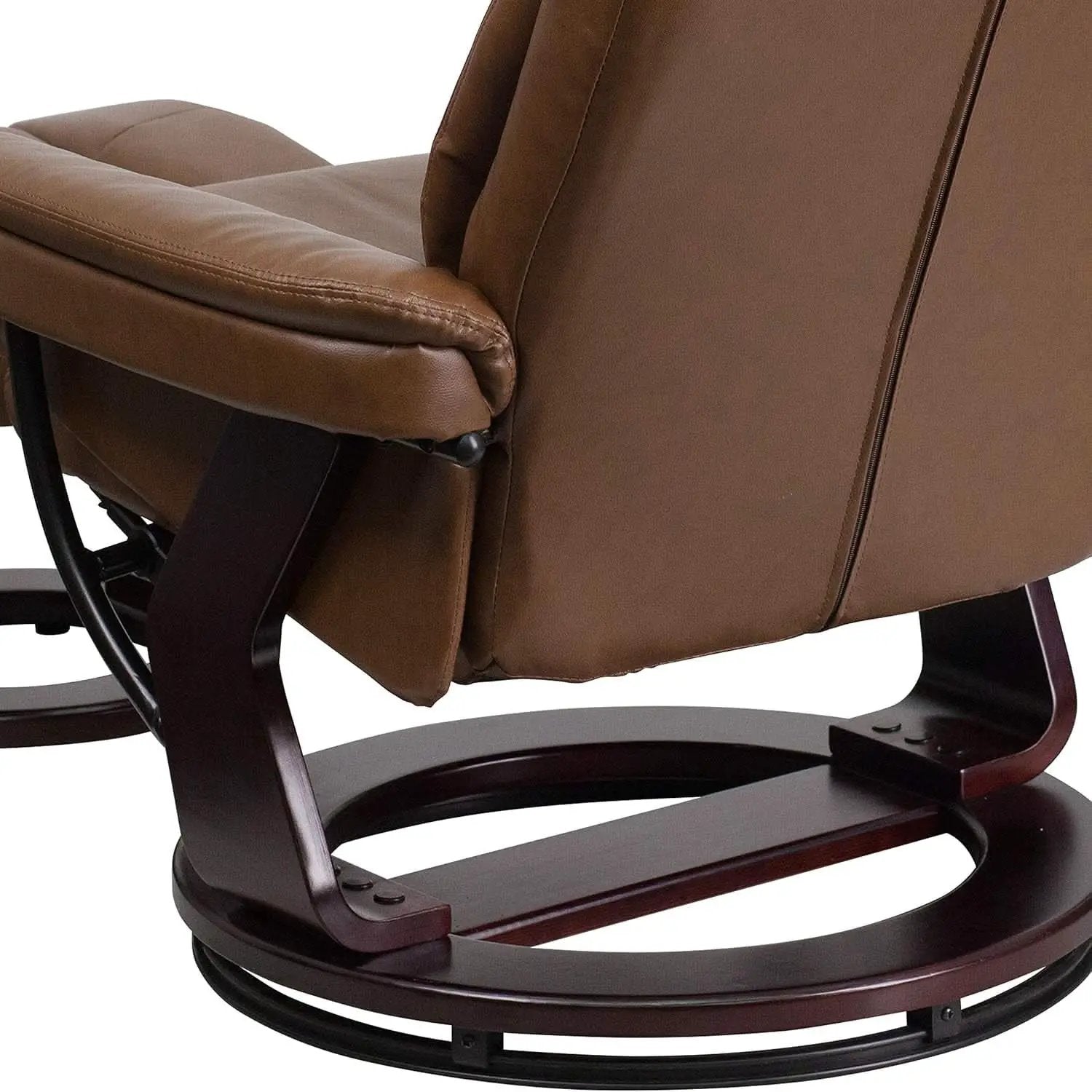 Leathersoft Recliner With Ottoman Palimino Swivel from PriceLows™