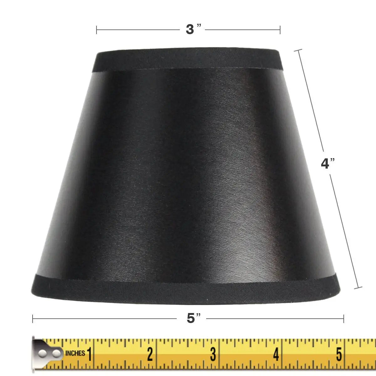 Chandelier Lampshade | Black Parchment | Silver Lined | 5X4 Inch Set of 6