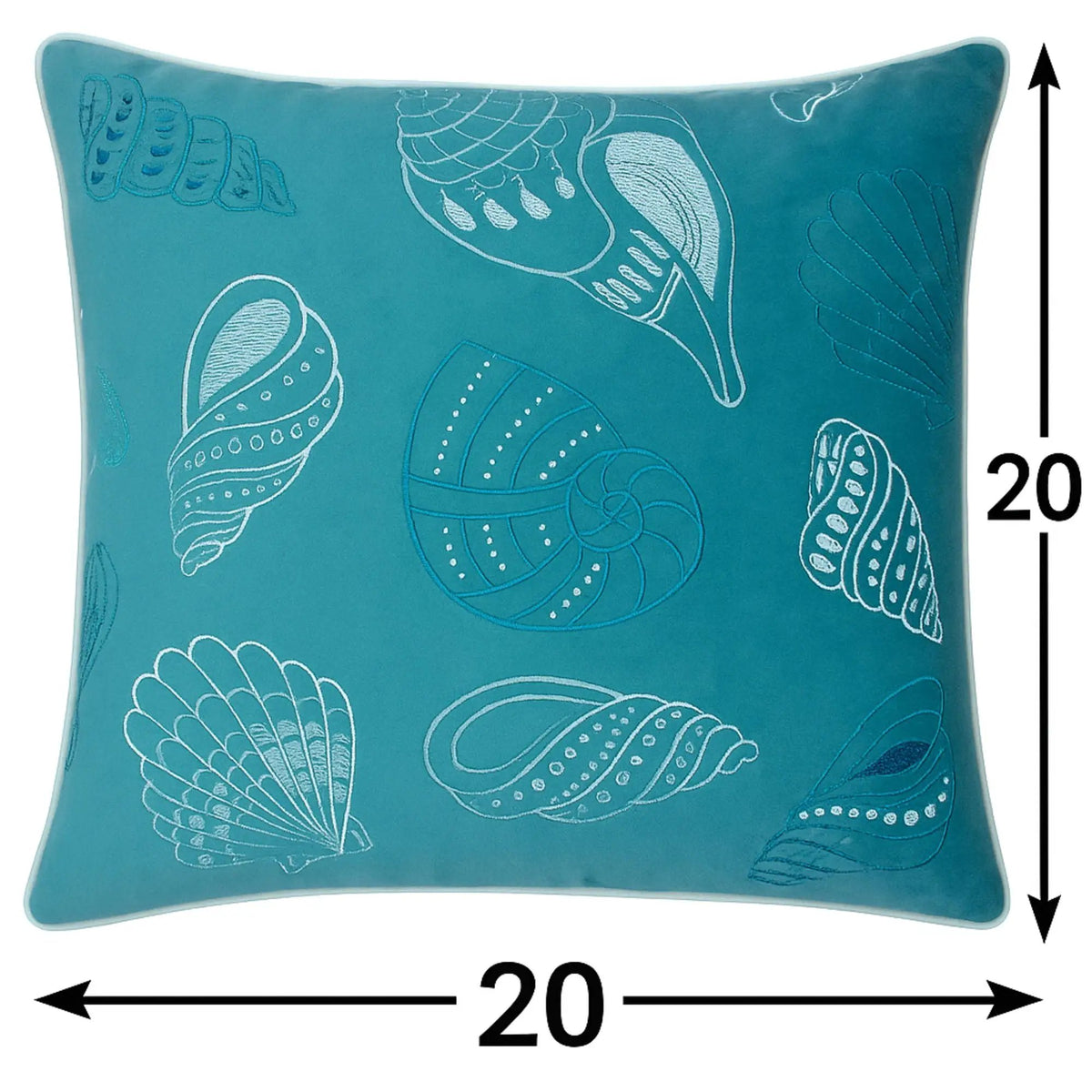 Seashells Pillow Cover | 20x20 Inch | Soft Texture | Hidden Zipper