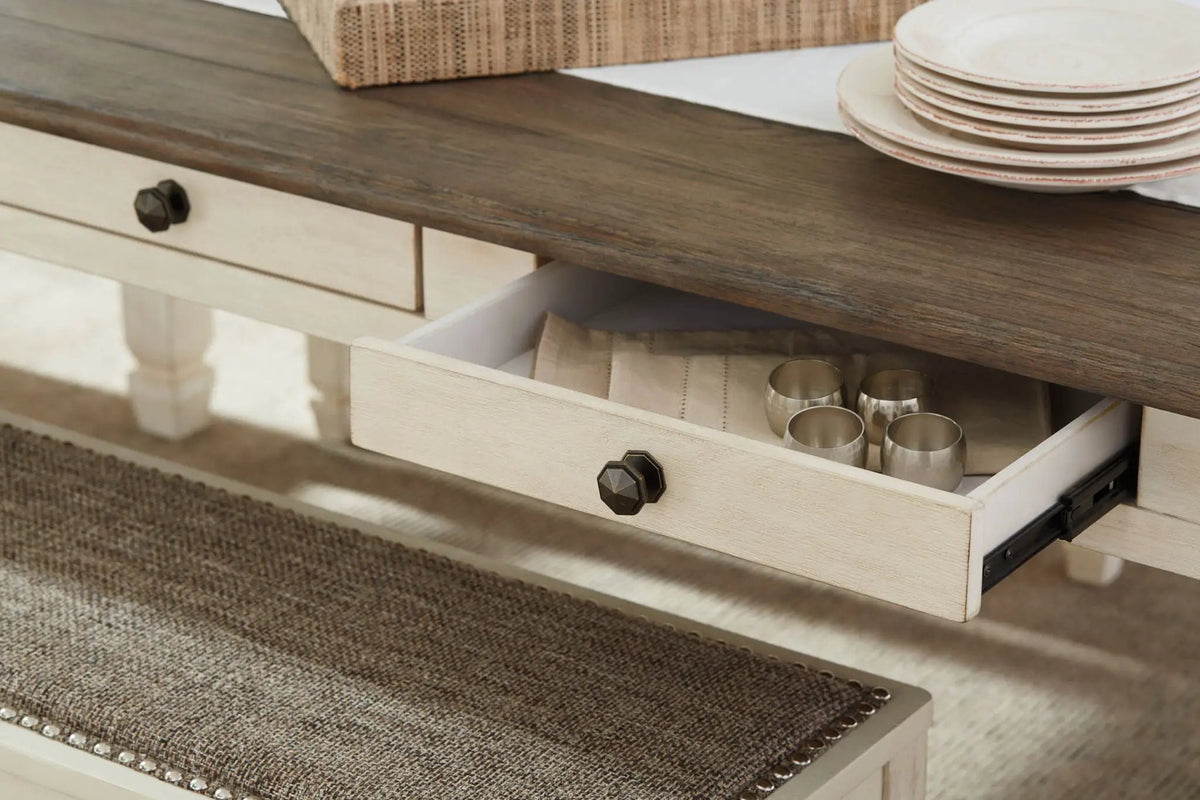Bolanburg Rectangular Dining Table | Beige | 71.88 Inch Width | Lined Drawers
