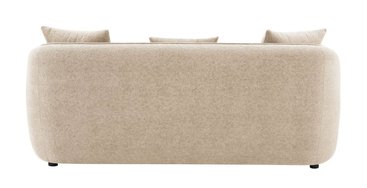 Keith Sofa With 3 Matching Color Toss Pillows | 2 Pieces | Fabric & Plywood | Living Room