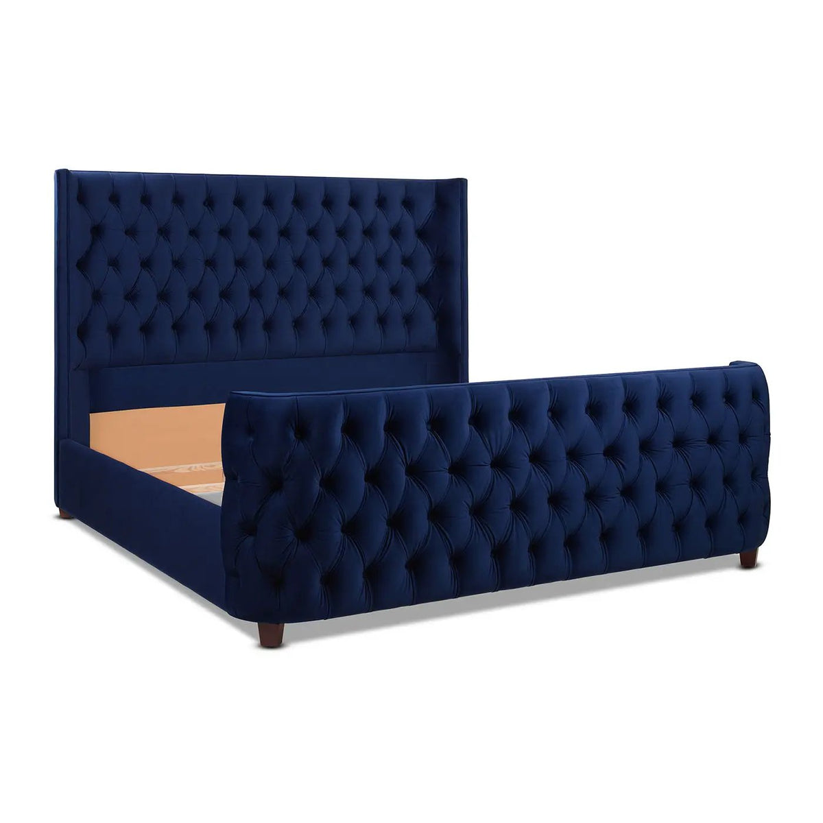 Brooklyn Tufted Panel Bed | Headboard And Footboard Set | Wingback Design | Diamond Tufting