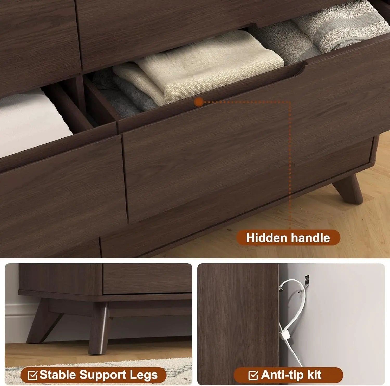 55-Inch Dresser With Integrated Charging Station USB from PriceLows™
