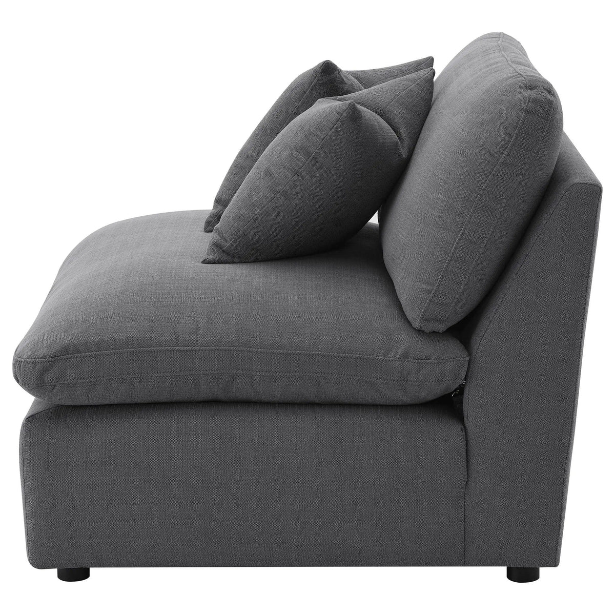 Hobson Upholstered Armless Chair | 38 x 40 x 34 in | Fabric | Charcoal