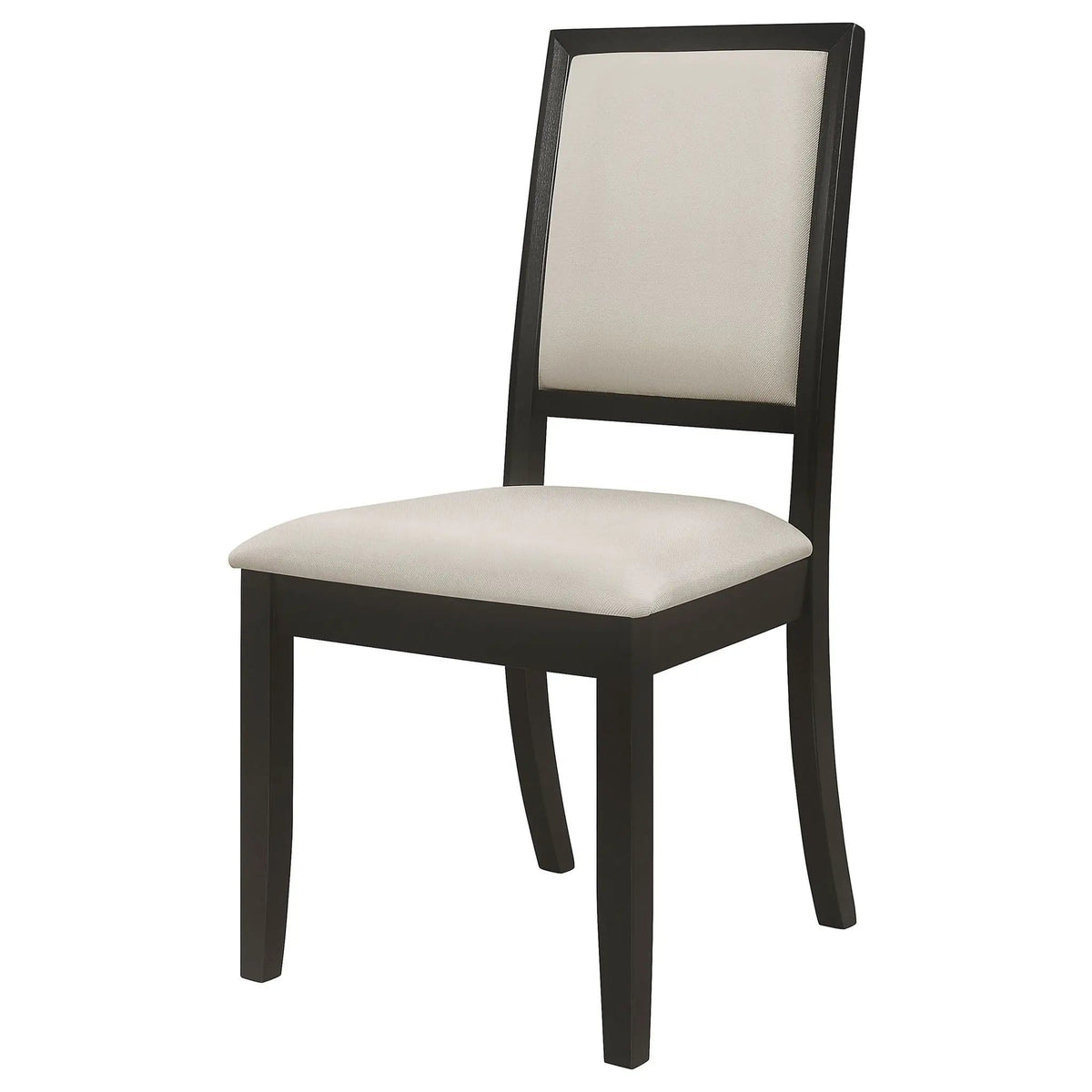 Louise Upholstered Wood Dining Side Chair Black (Set of 2) | 20 x 22.25 x 39 in | Chenille & Veneer | Dining Room