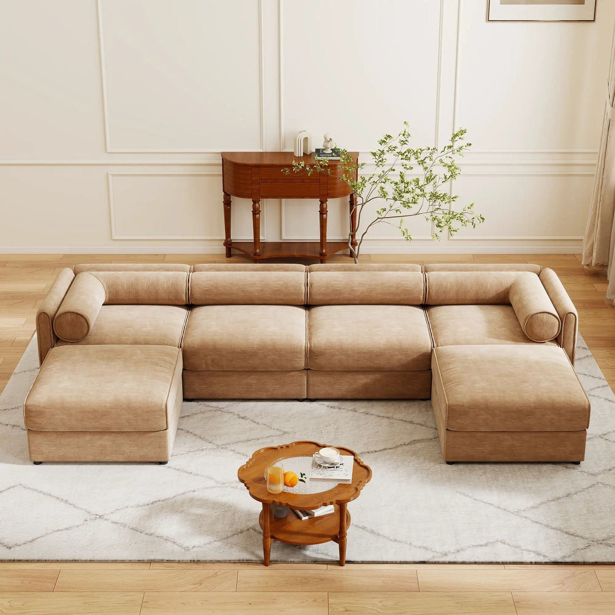 Contemporary Elegant Sofa With Storage And Ottoman 2 Piece Living Room Set | 2 Piece Living Room Set | Living Room Furniture | Living Room