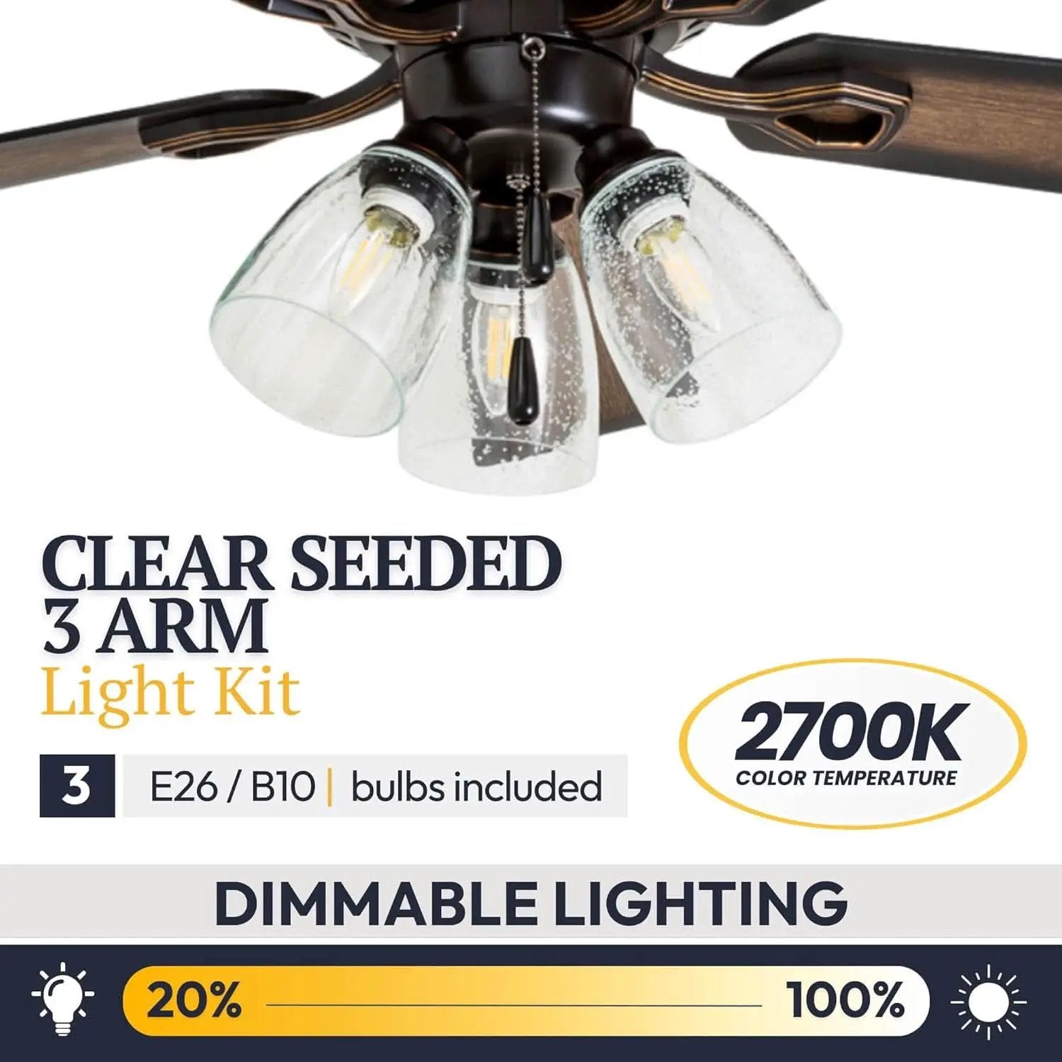 52 Inch Farmhouse LED Ceiling Fan Oil Rubbed Bronze from PriceLows™