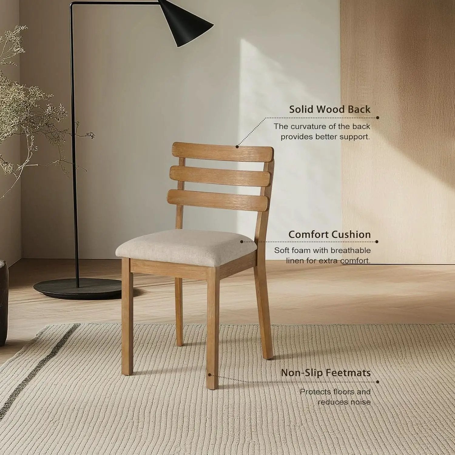 Premium Solid Wood Farmhouse Dining Table Set For Four from PriceLows™