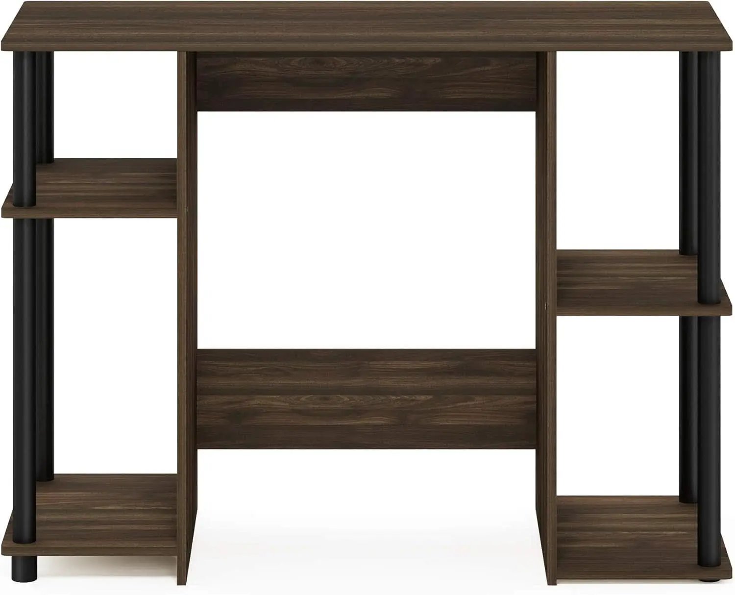 Walnut Computer Desk With Storage Shelves For Small Spaces from PriceLows™