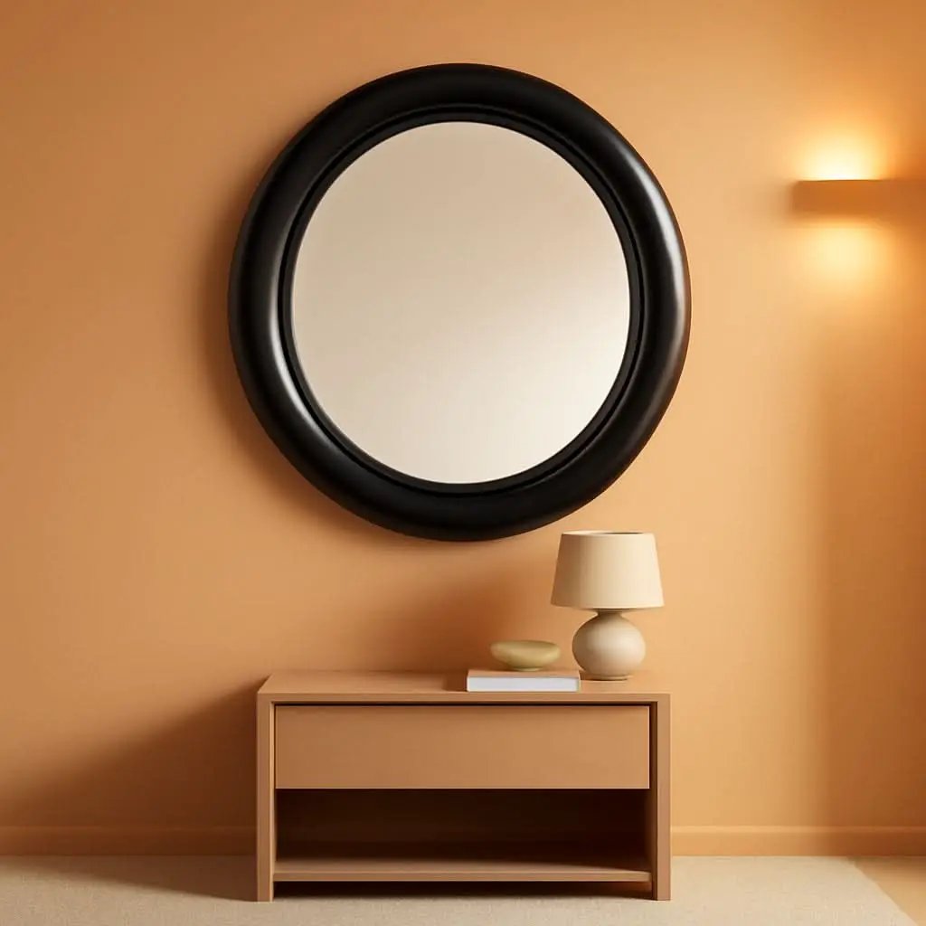 Bronze Oval Wall Mirror 22.5 By 29.5 Inches With Beaded Inner Edge Vertical Or Horizontal Mount from PriceLows™