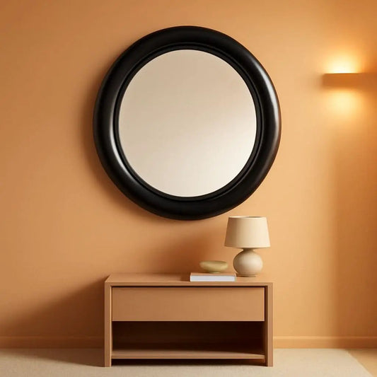Bronze Oval Wall Mirror 22.5 By 29.5 Inches With Beaded Inner Edge Vertical Or Horizontal Mount from PriceLows™