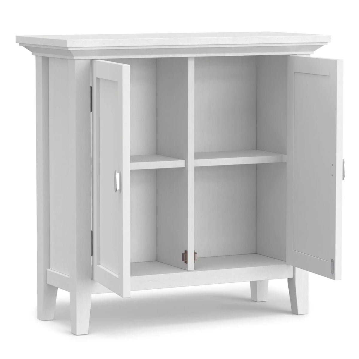 Redmond Low Storage Cabinet | Handcrafted Solid Wood | Tapered Legs | Two Adjustable Shelves