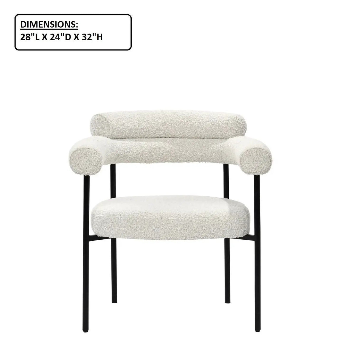 Upholstered Dining Chairs | Metal Legs | Padded Seats | Set Of Two
