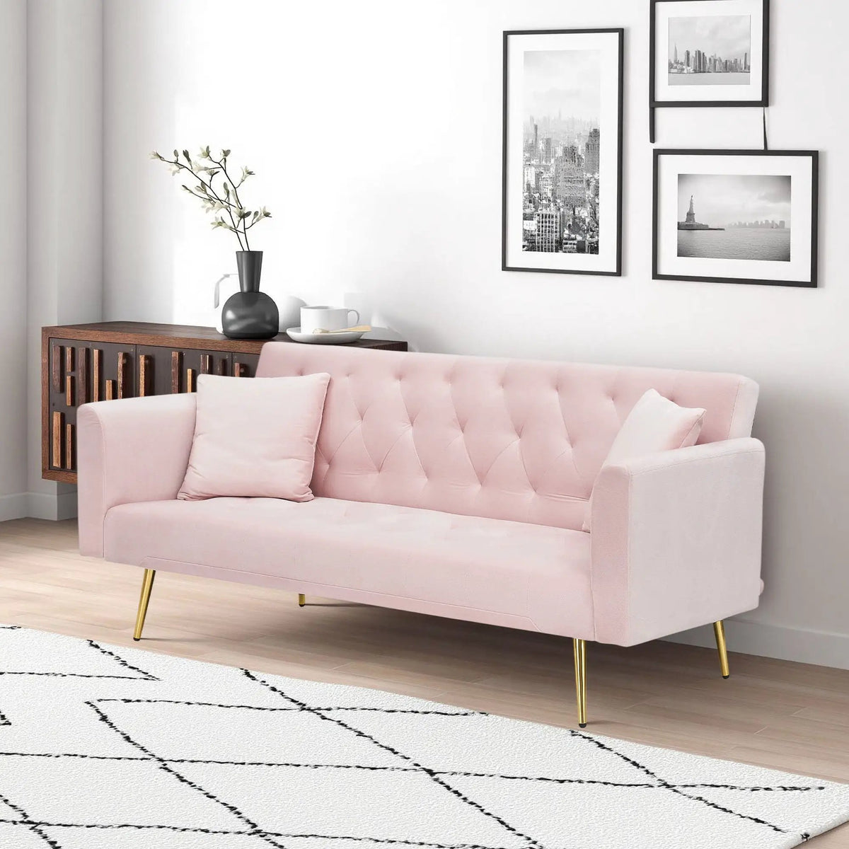 Convertible Folding Sofa Bed | Double Size | Small Space Design | Living Room Futon
