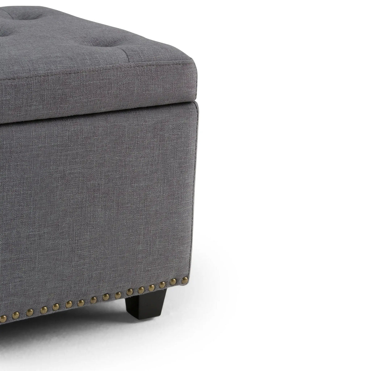Hamilton Upholstered Storage Ottoman | Child Safety Hinge | Large Interior Storage | 47.6 Inch Length