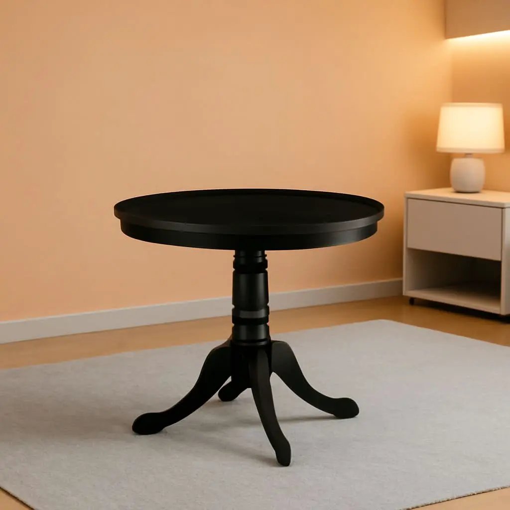 Modern Kitchen Table Black Finish Solid Wood Dining Table from PriceLows™